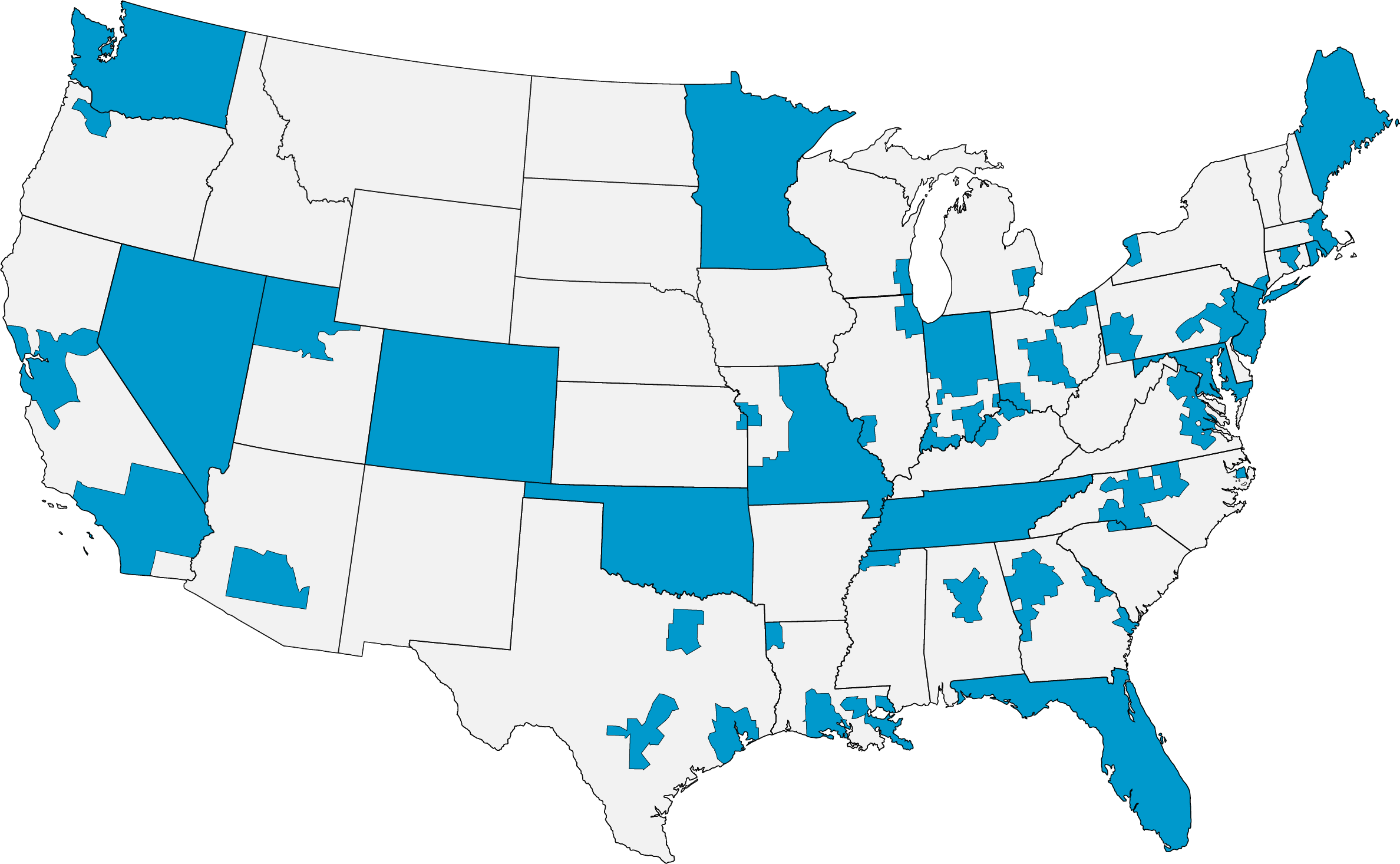 map showing coverage area